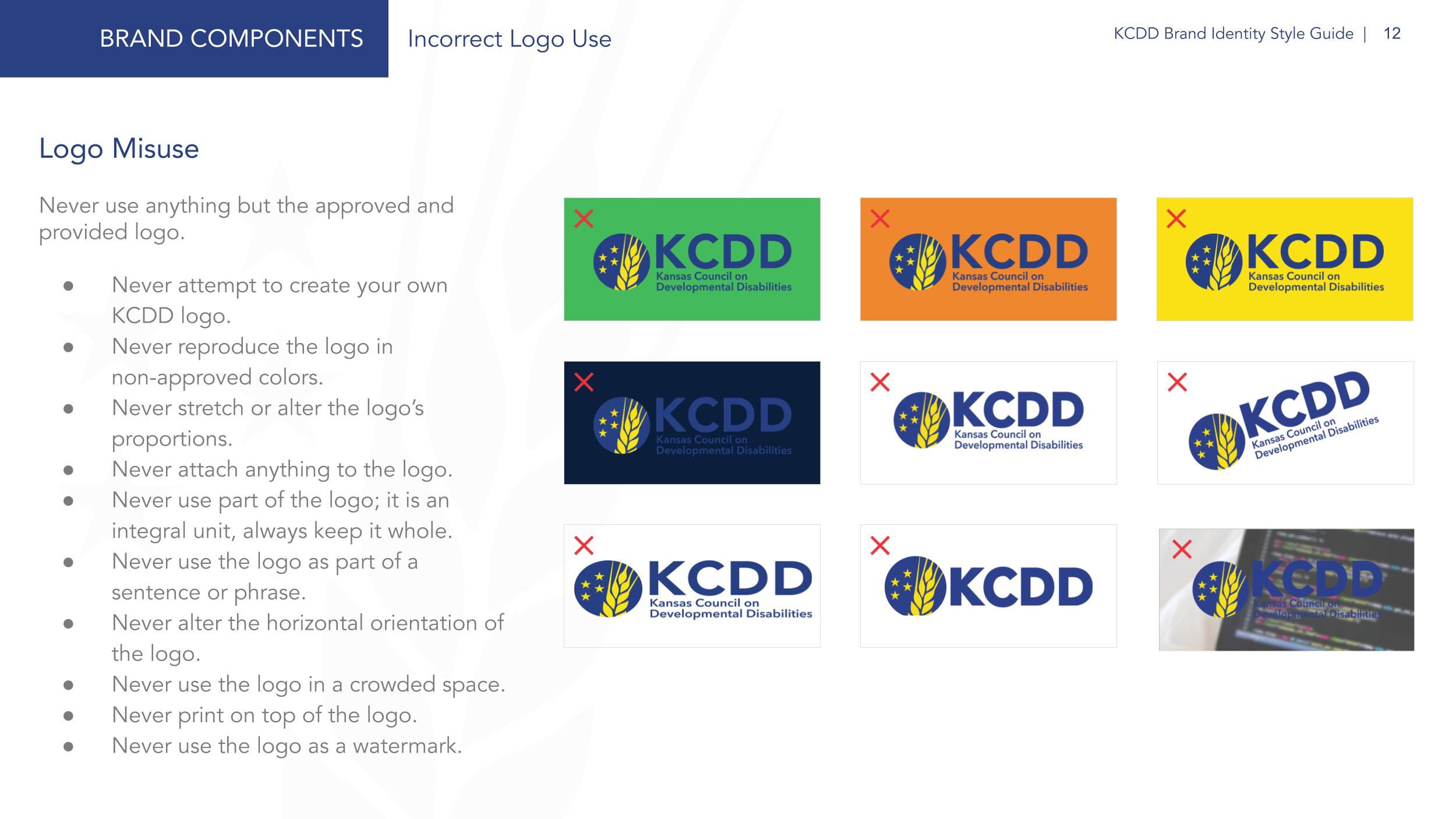 KCDD - KCDD Brand Identity Style Guide Page 12 - New Minds Group